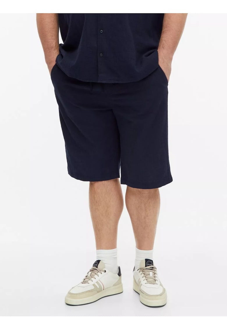 Big Sizes Pantaloni scurti barbati big sizes - Detroit - cu talie medie si croiala Regular Fit - Bleumarin inchis -