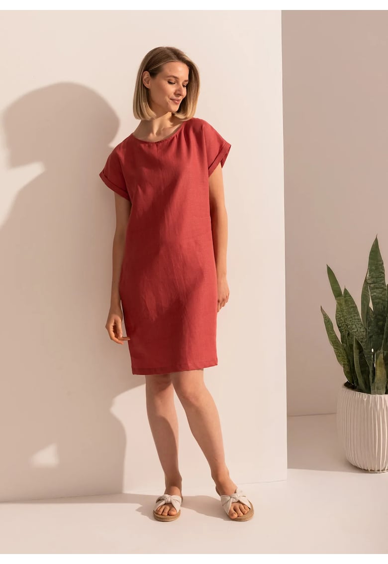 Rochie Dama Pure Linen - Caramiziu