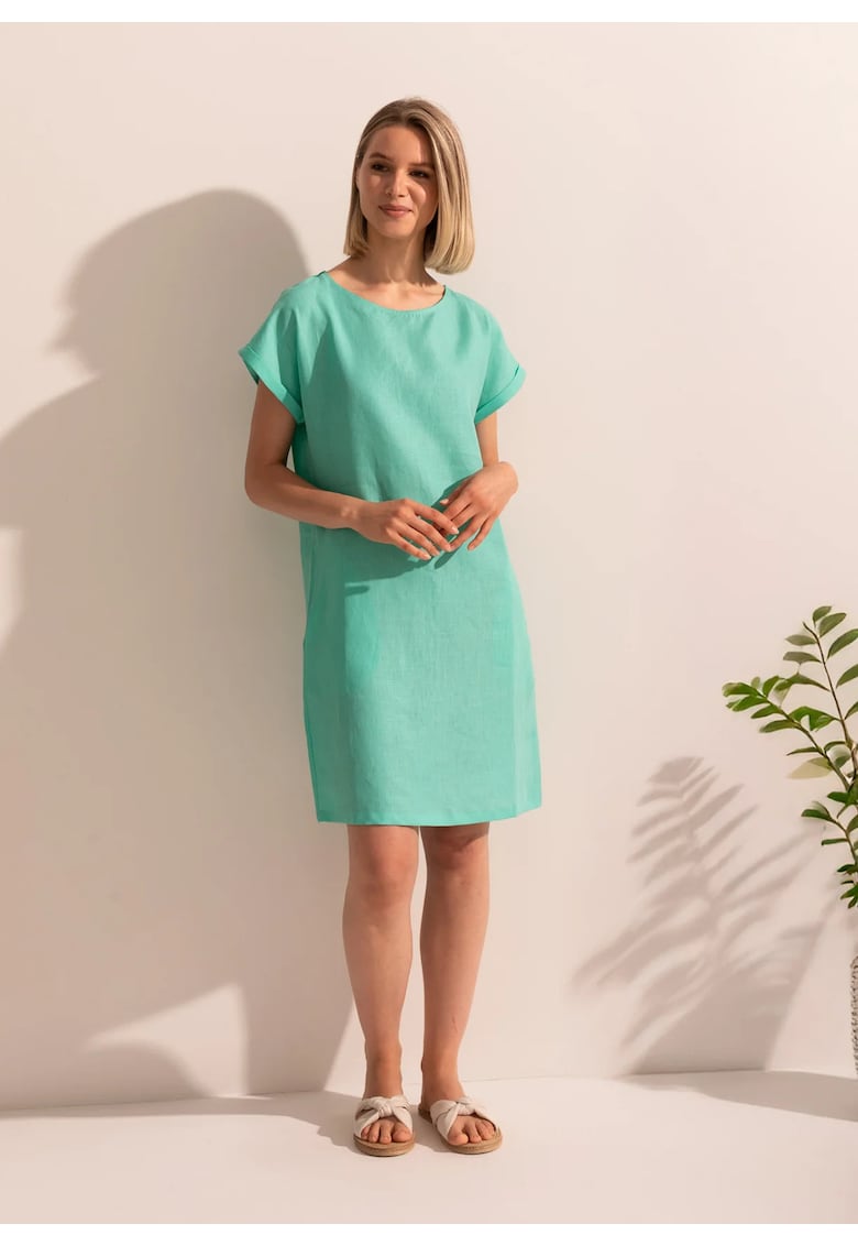 Rochie Dama Material Natural - Aqua