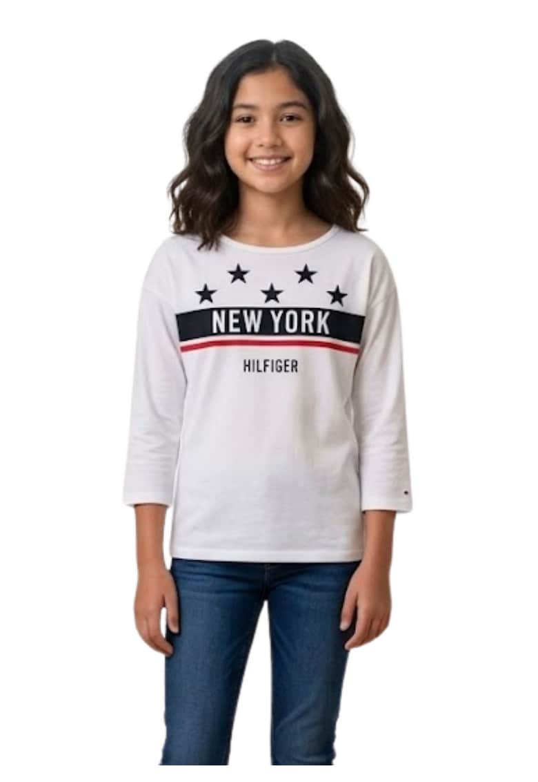 Bluza cu imprimeu grafic si text -
