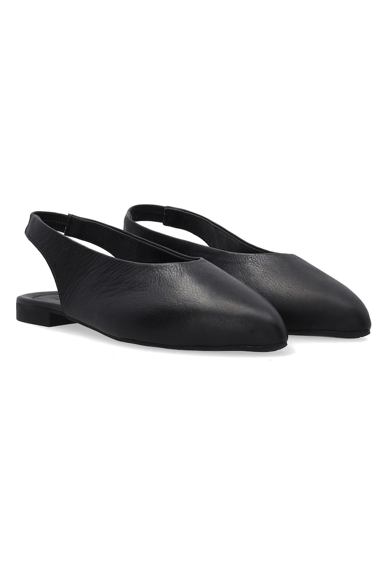 Balerini din piele cu varf ascutit si design slingback