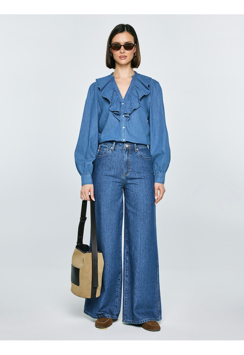 Camasa din denim cu volane Irina