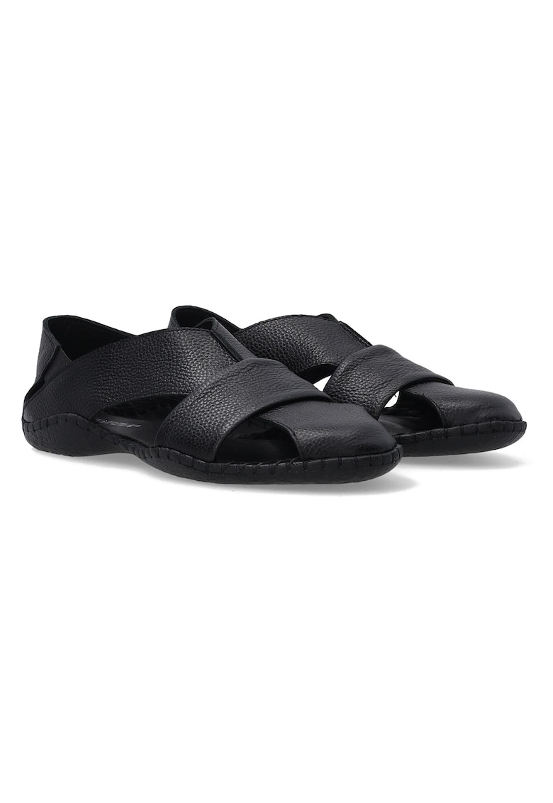 Pantofi casual din piele cu decupaje si insertii elastice