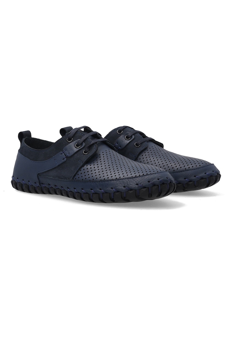Pantofi casual din piele cu perforatii