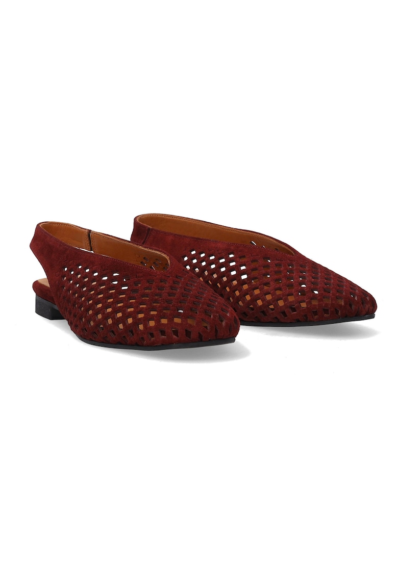 Sandale din piele intoarsa si varf patrat