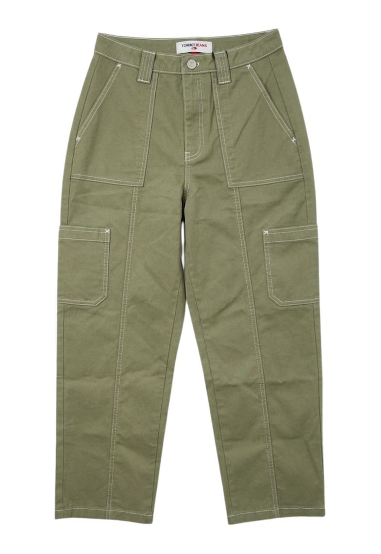 Pantaloni cargo cu talie inalta -