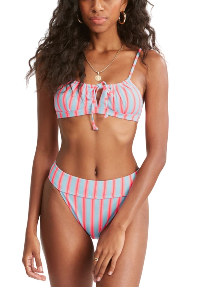 Sutien de baie cu imprimeu in dungi Coco -