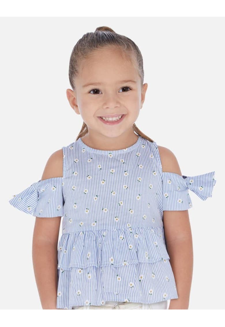 Bluza in dungi cu umeri decupati -
