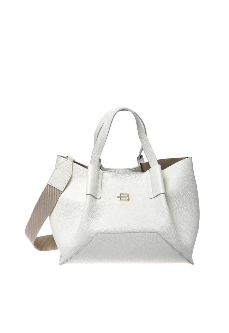 Geanta de piele cu design elegant - Alb - 23x36x17