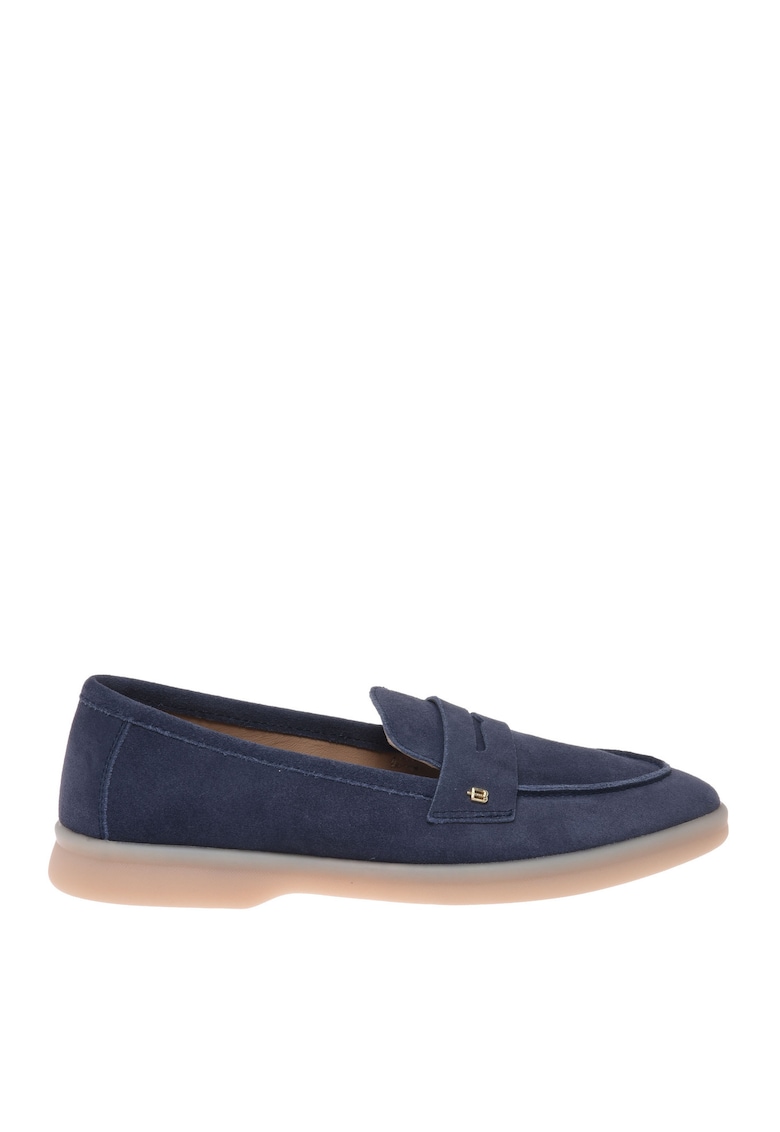 Pantofi loafer de piele intoarsa - Albastru