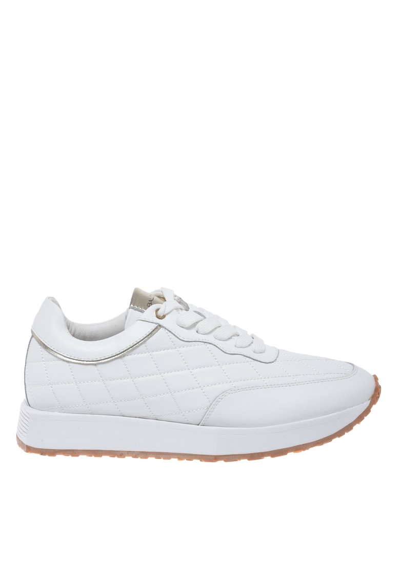 Pantofi sport de piele cu logo - Alb