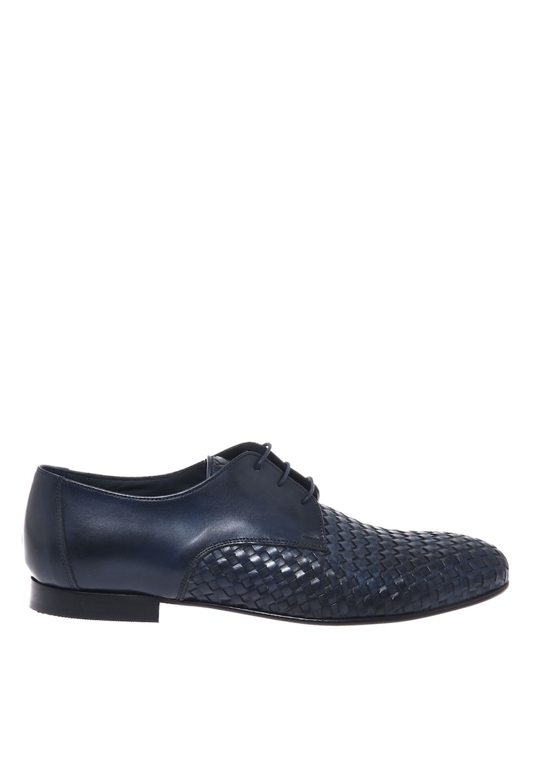 Pantofi de piele cu sireturi - Albastru