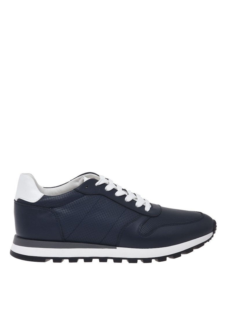 Pantofi sport low-cut de piele - Albastru