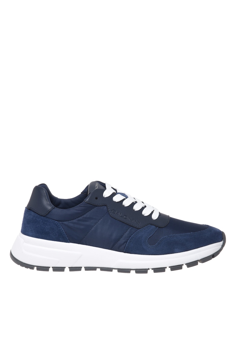 Pantofi sport cu garnituri de piele intoarsa - Albastru