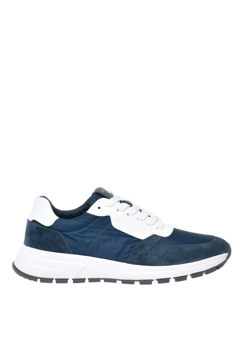 Pantofi sport low-cut cu garnituri din piele intoarsa - Verde smarald