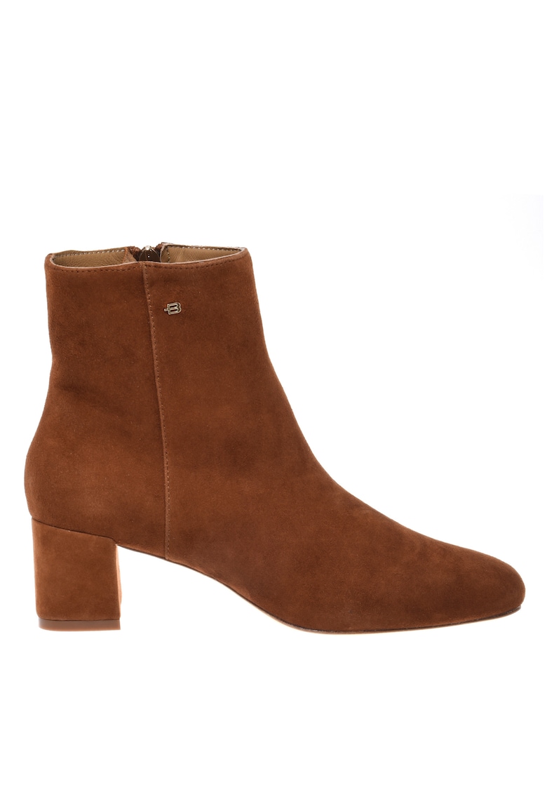 Botine din piele intoarsa - Maro