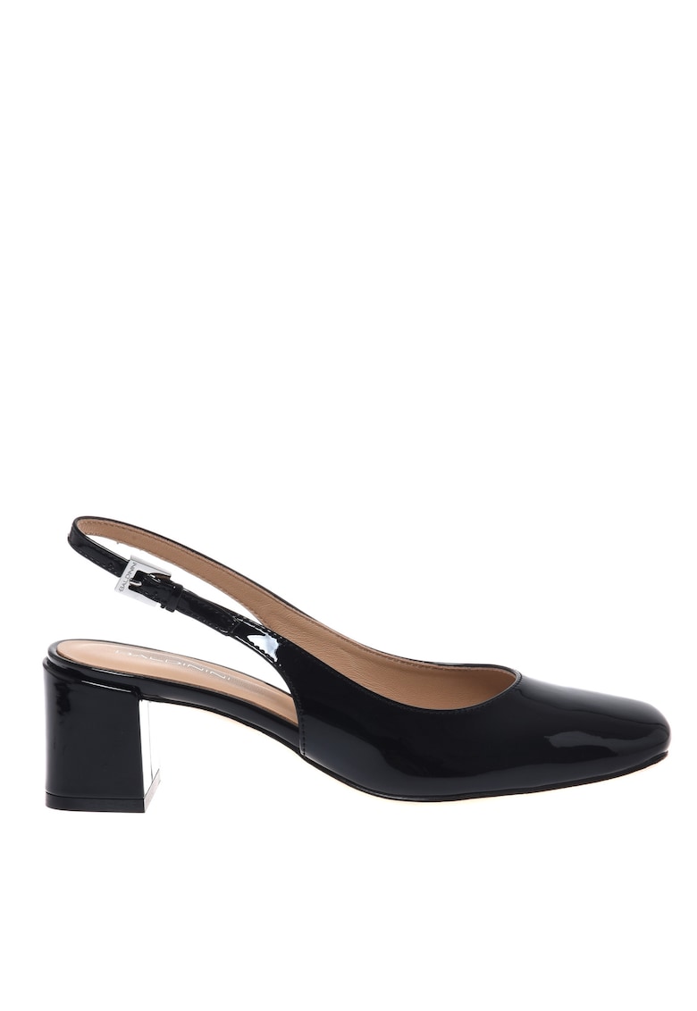 Pantofi slingback din piele lacuita - Negru