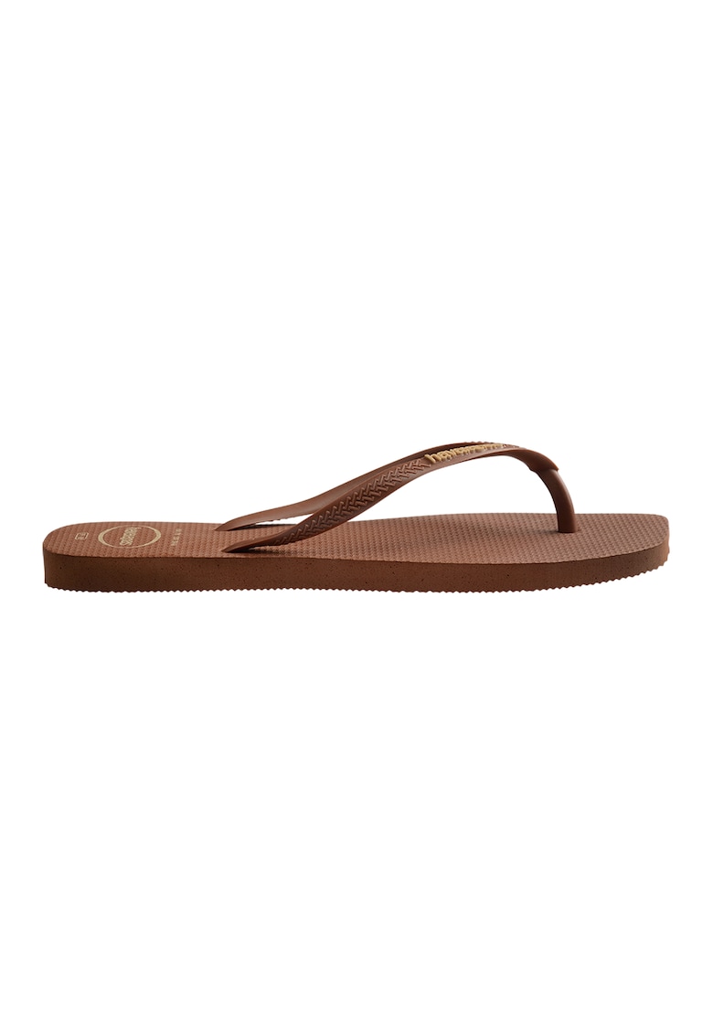 Papuci flip-flop cu logo - Portocaliu pal/Maro Siena