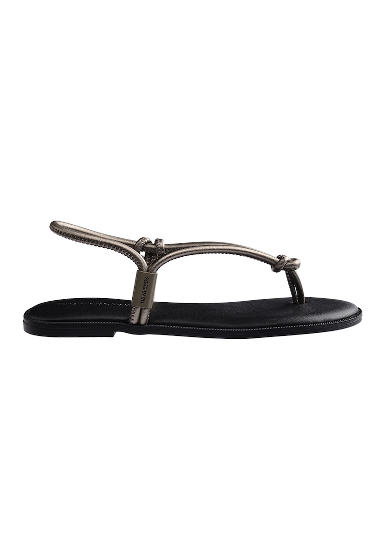 Sandale cu talpa plata si barete multiple - Grej
