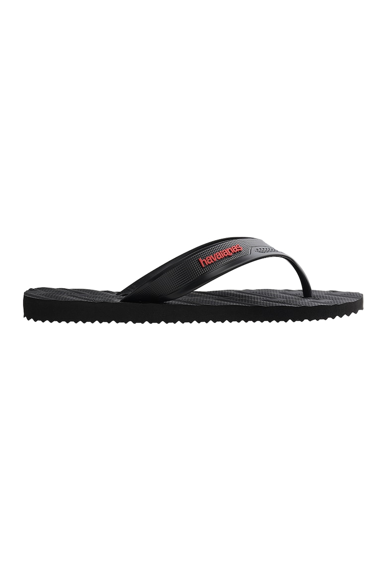 Papuci flip-flop cu logo - Negru/Rosu cireasa