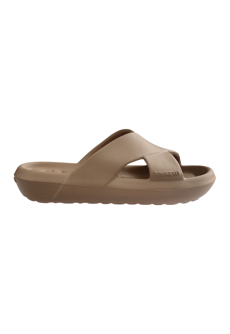 Papuci cu model uni - Maro camel