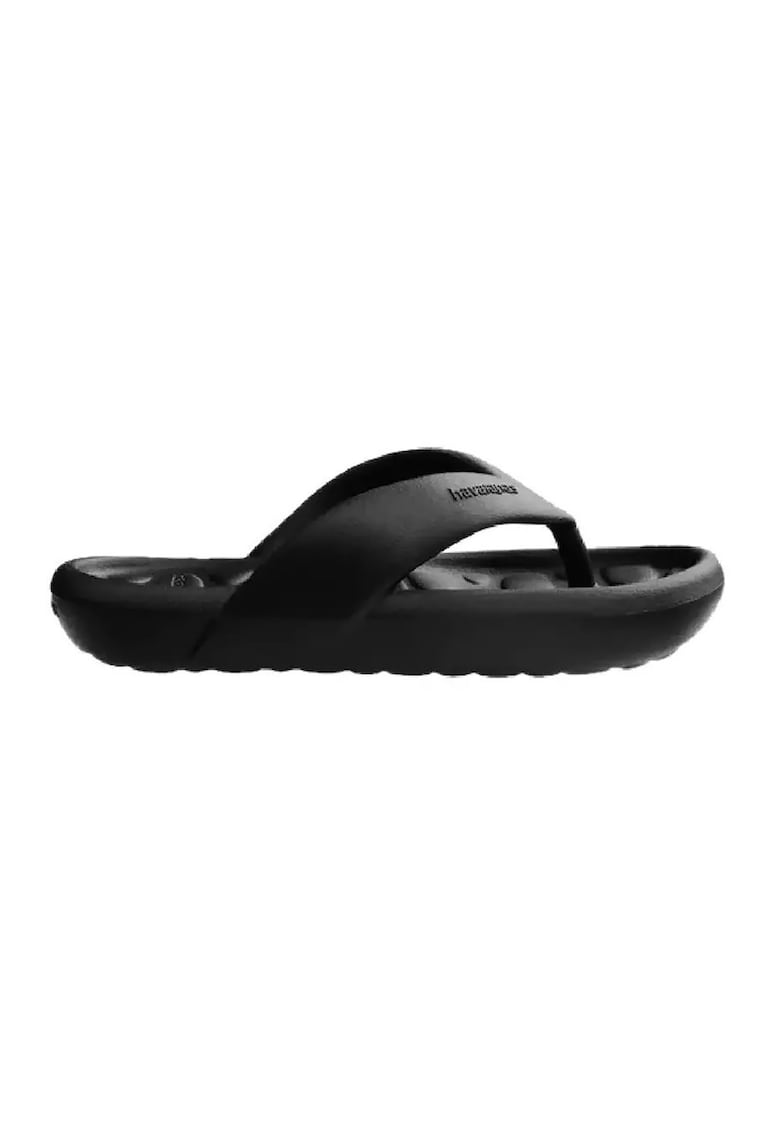 Papuci flip-flop cu logo in relief - Negru