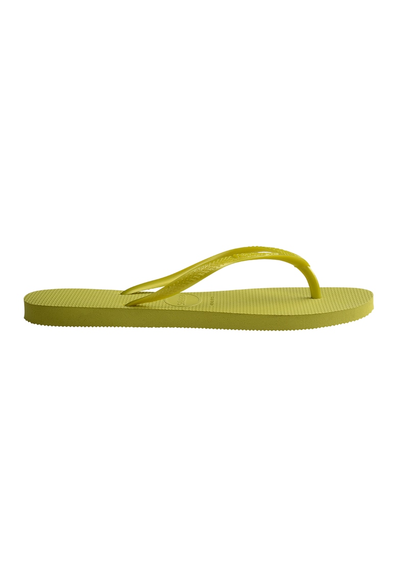 Papuci flip-flop cu logo in relief Slim - Verde lime