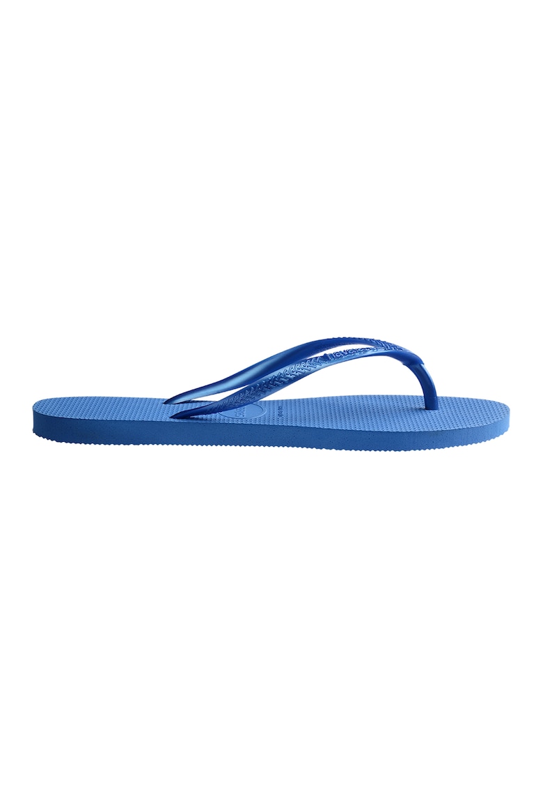 Papuci flip-flop cu logo in relief Slim - Albastru royal