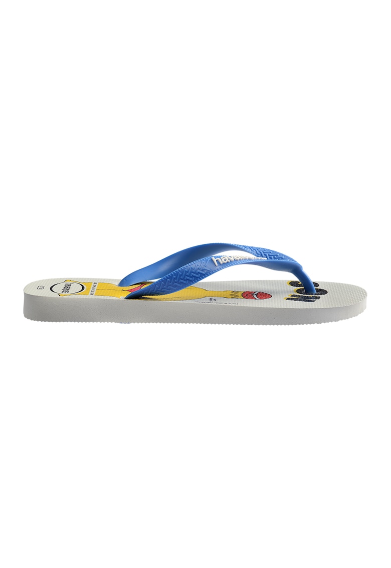 Papuci flip-flop cu model Simpsons - Albastru royal/Alb optic