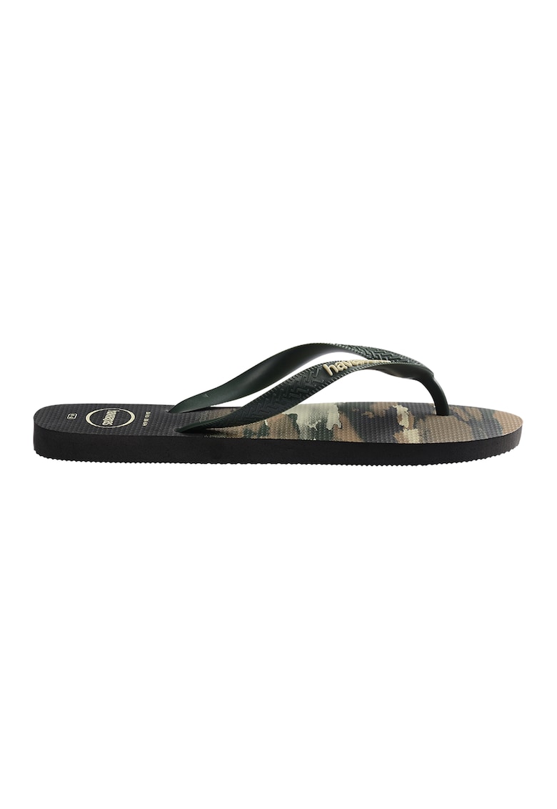 Papuci flip-flop cu model camuflaj Top - Verde padure/Alb murdar