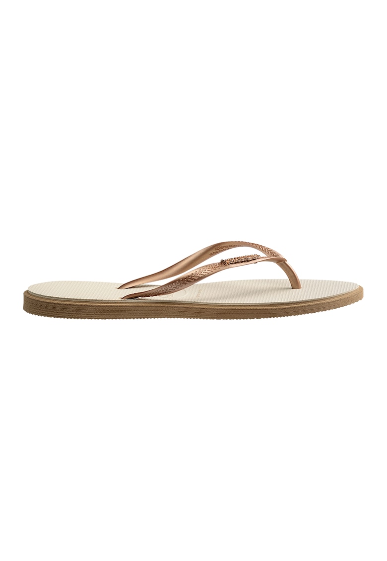 Papuci flip-flop cu logo - Maro bronz deschis