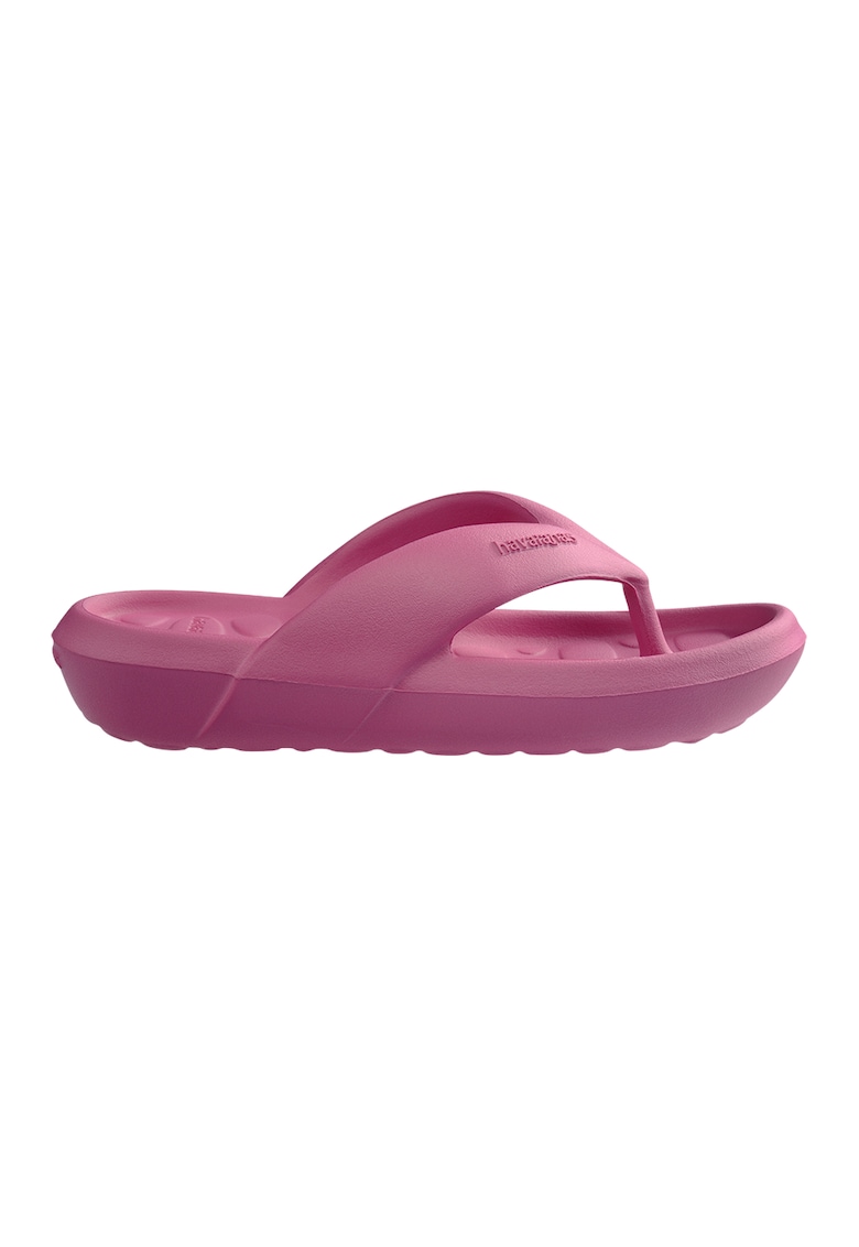 Papuci flip-flop cu logo in relief - Roz