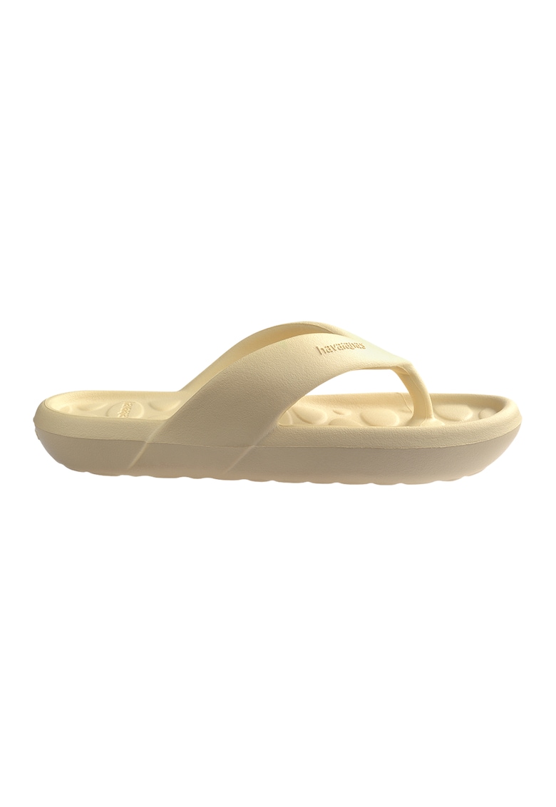 Papuci flip-flop cu logo in relief - Crem