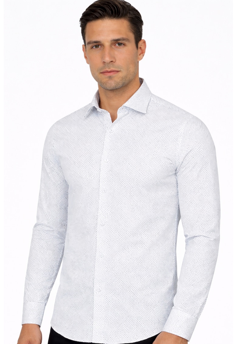 Camasa slim fit cu imprimeu cu buline