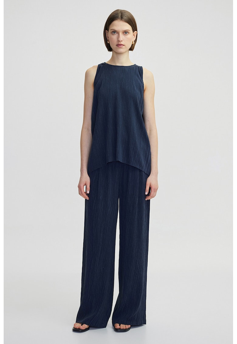 Bluza lejera cu model uni - Bleumarin