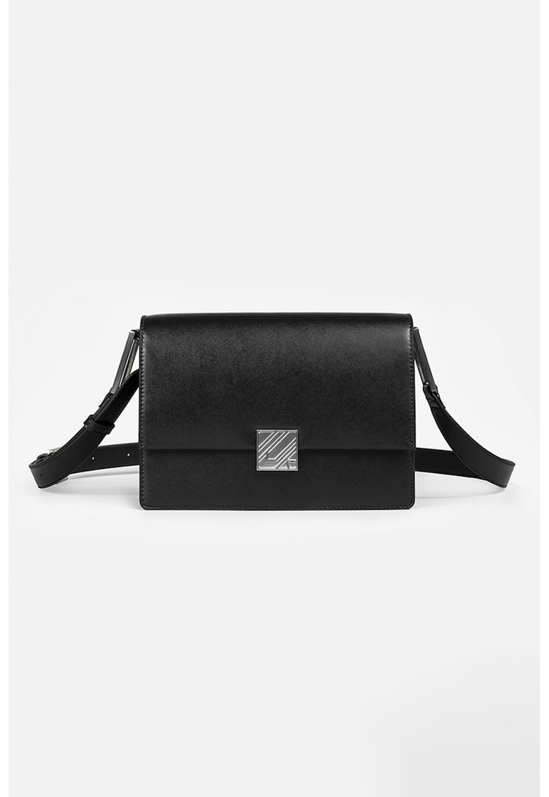 Geanta crossbody de piele ecologica - Negru