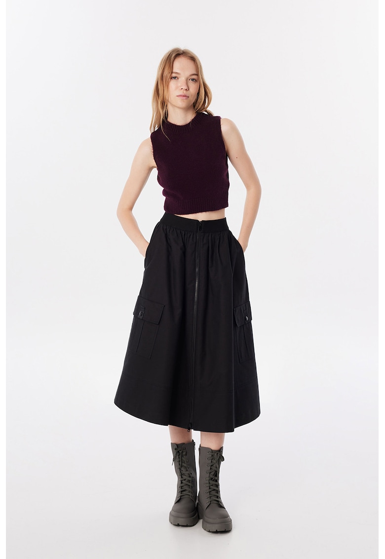 Pulover crop fara maneci - Midnight Purple