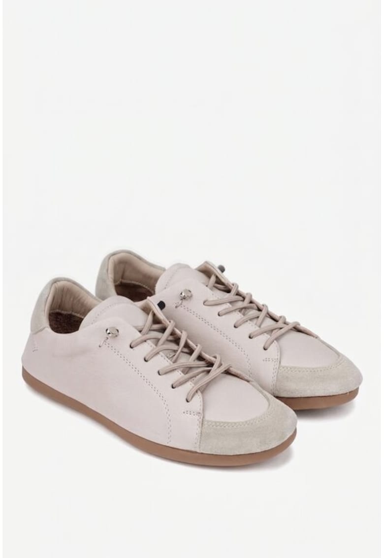 Pantofi dama din piele naturala cu siret elastic - Bej