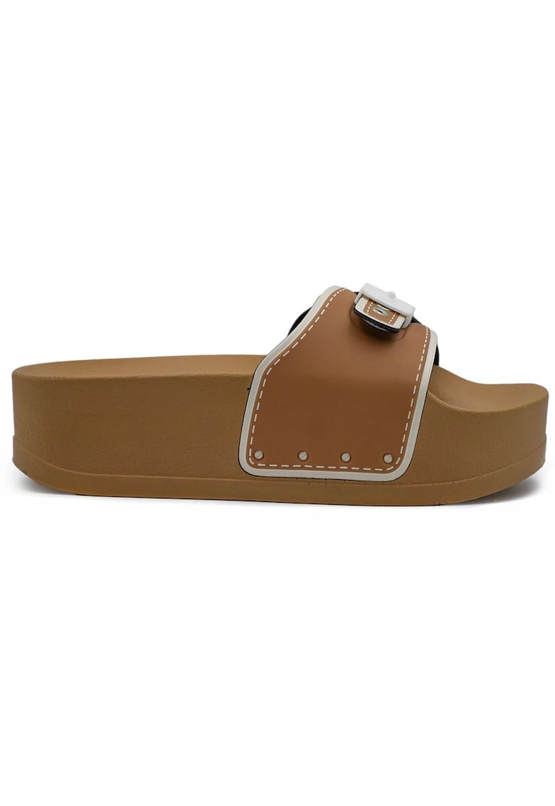 Papuci flatform Pescura Moon -