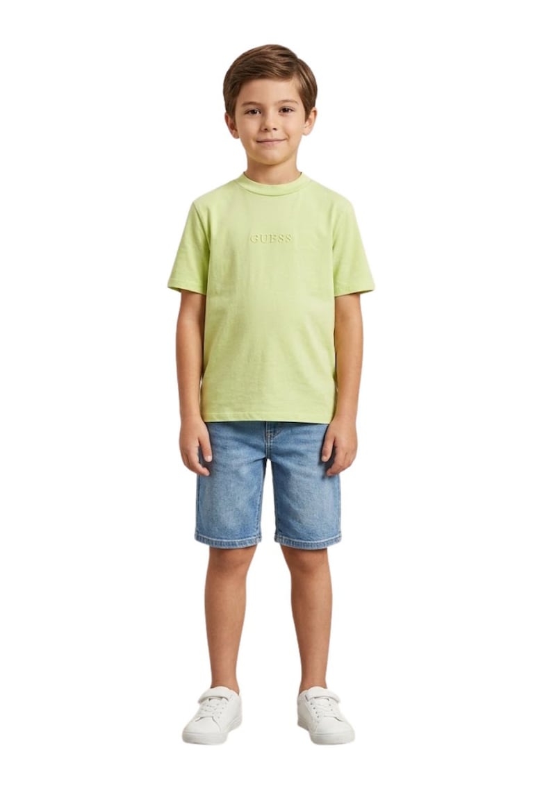 Tricou din bumbac cu logo pe piept -