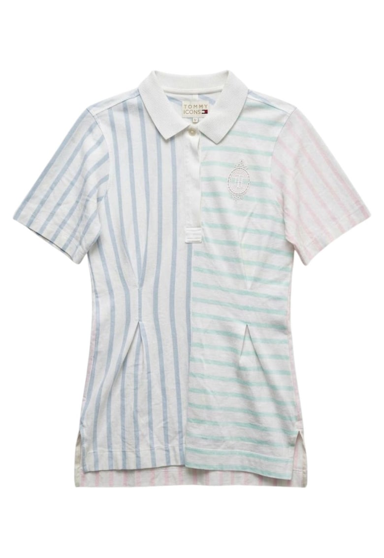 Tricou polo cu imprimeu cu dungi -