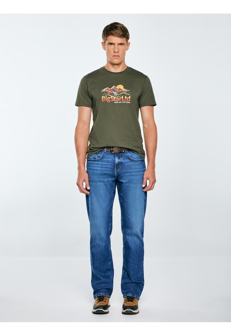 Tricou cu imprimeu si decolteu la baza gatului Mifer