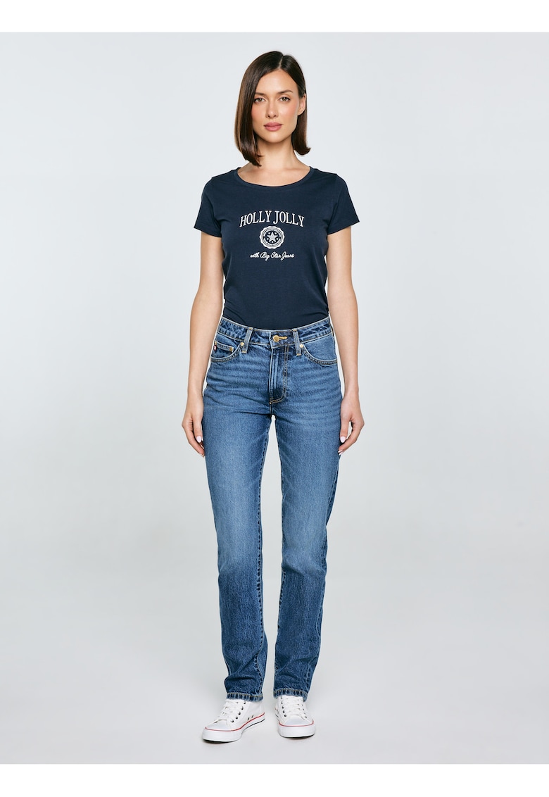 Tricou cu imprimeu text Serra 403