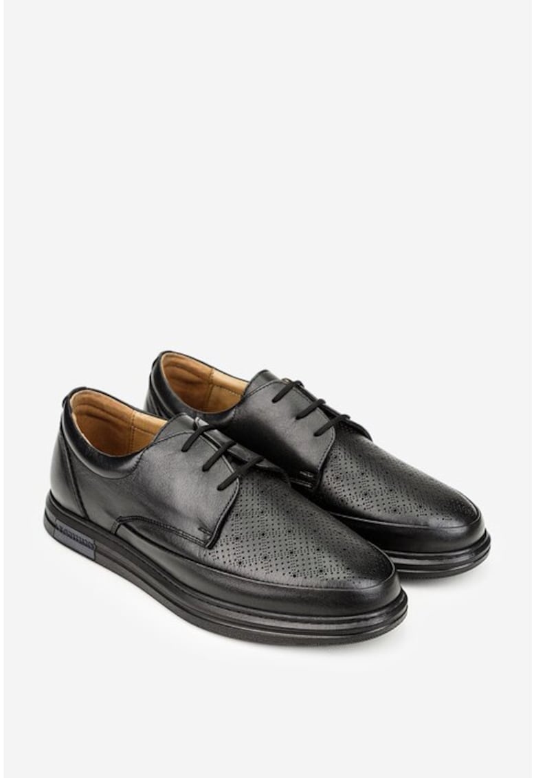 Pantofi piele naturala barbati neagra - Negru