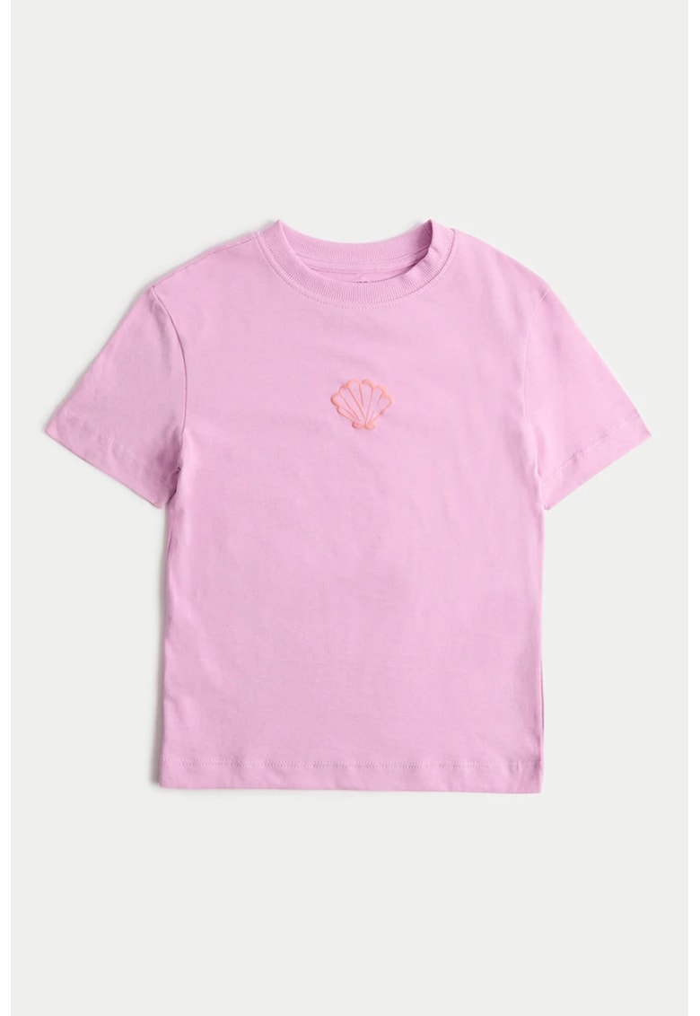 Tricou din bumbac cu design grafic - Roz deschis