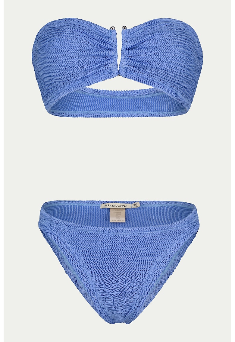 Costum de baie texturat cu doua piese - Albastru lavanda