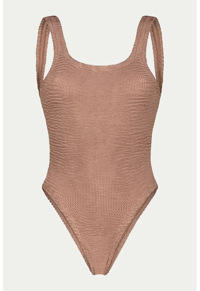 Costum de baie intreg cu aspect texturat Hailey - Roz prafuit