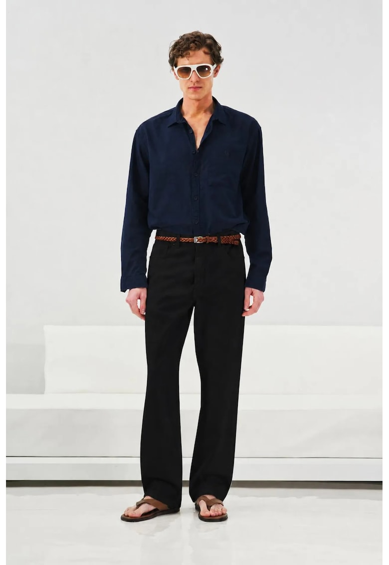 Blugi barbati - talie medie - croiala dreapta - alb - denim 2 - Negru