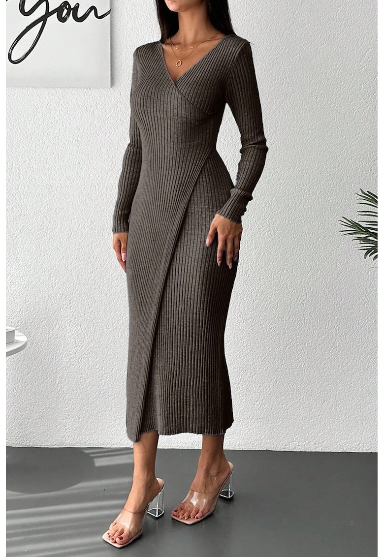 Rochie - midi - mulata - maro mocha - 100% acril - One Size