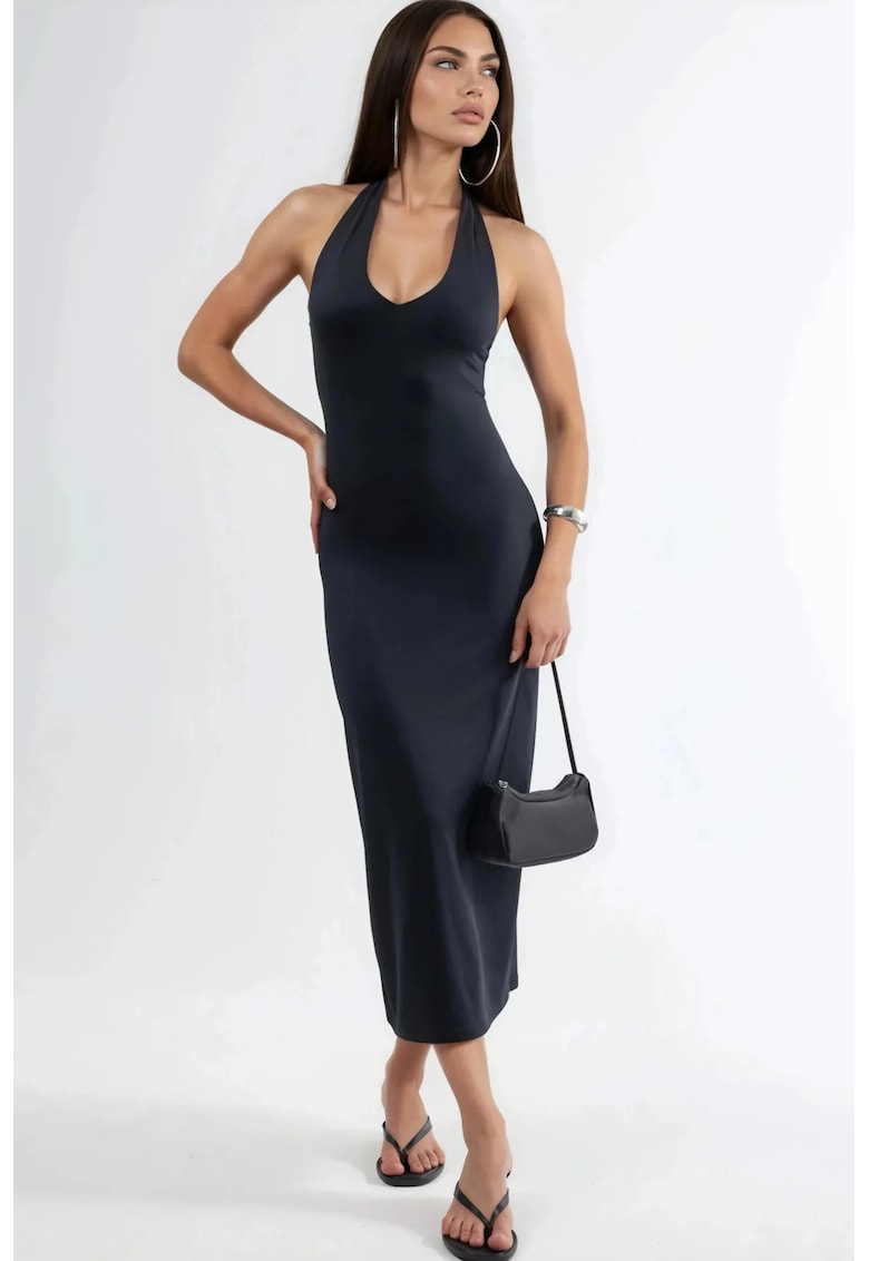 Rochie Bodycon Midi - Elegant - Negru - 95% poliamida